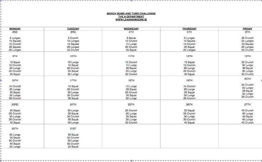 THE A DEPARTMENT'S MARCH BUMS AND TUMS CHALLENGE